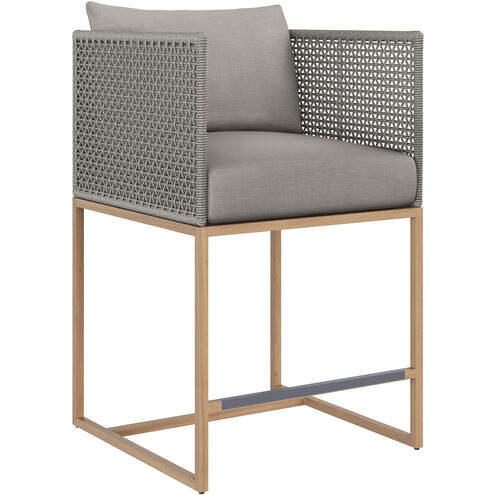Crete 35.25 inch Natural / Palazzo Taupe Outdoor Counter Stool